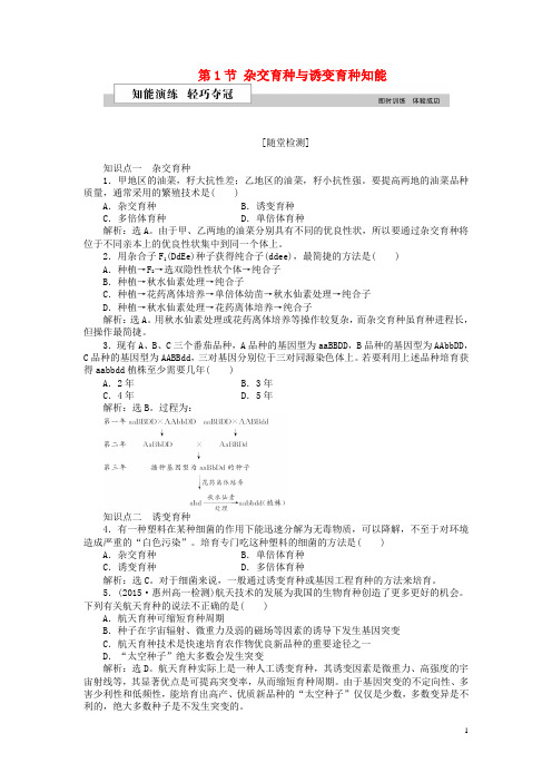 优化方案2016版高中生物第六章从杂交育种到基因工程第1节杂交育种与诱变育种知能演练轻巧夺冠新人教版必修2