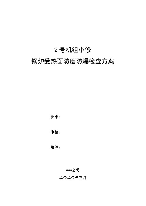 受热面防磨防爆检查方案