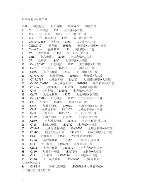 和弦计算公式