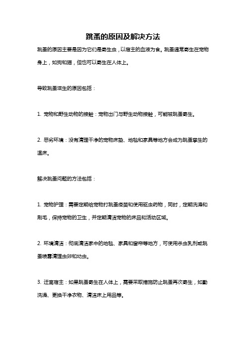 跳蚤的原因及解决方法