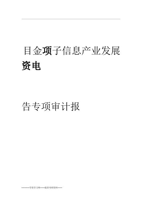 信息产业局专项审计报告