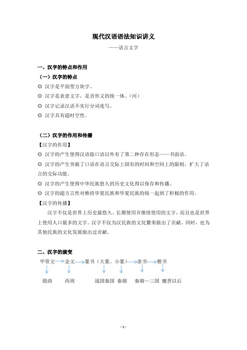 现代汉语第二讲