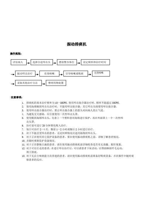 震动排痰机操作流程 注意事项 应急预案 流程
