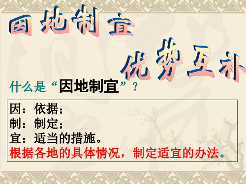 因地制宜  优势互补