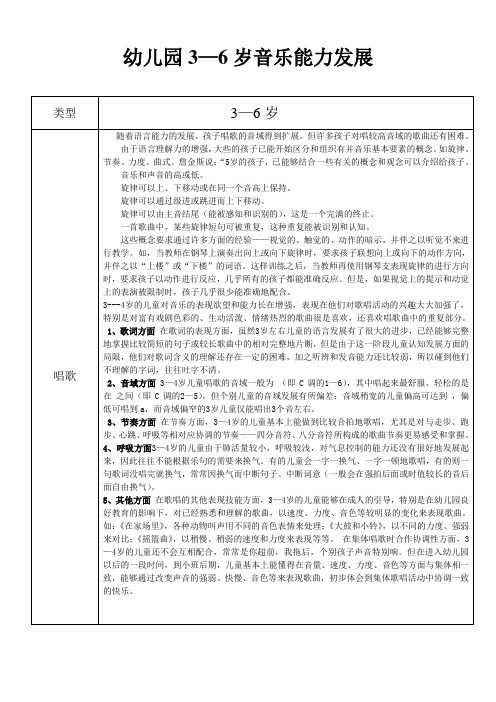 3-6岁音乐发展
