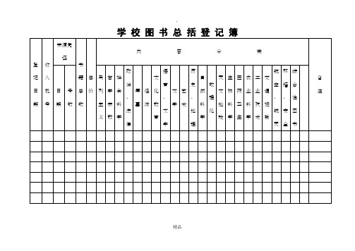 图书室各类台帐样本