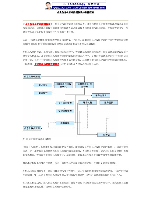 企业信息化管理控制体系的总体框架