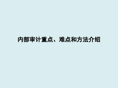 内部审计重点、难点和方法介绍