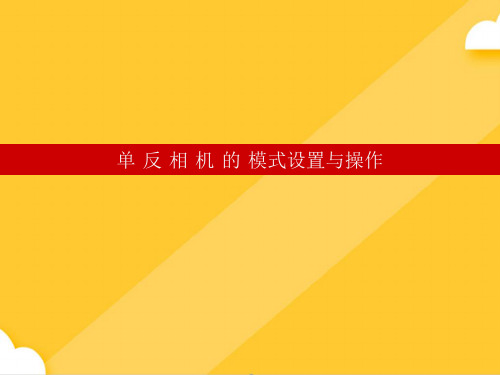 单反相机的参数设置常用操作PPT(完美版)