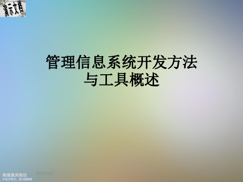 管理信息系统开发方法与工具概述