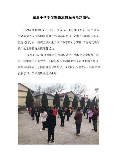 2018.03.05张嵩小学学雷锋活动简报