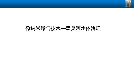 微纳米曝气技术——专治黑臭河水体