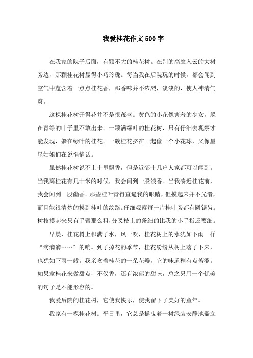 我爱桂花作文500字精选