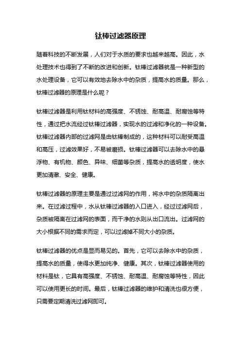 钛棒过滤器原理
