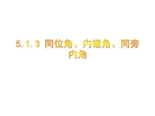 5.1.3同位角、内错角、同旁内角PPT