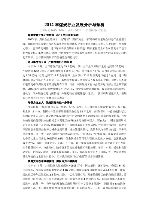 2014年煤炭行业发展分析与预测t Word 文档 (4)