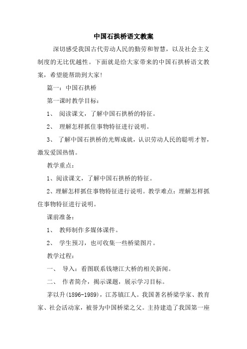中国石拱桥语文教案.doc