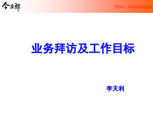 快消品营业所业务拜访及工作目标