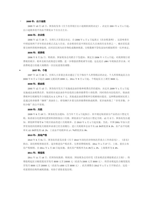 中国近10年税收