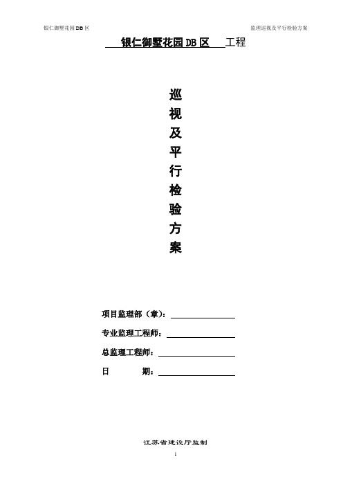 巡视及平行检验方案