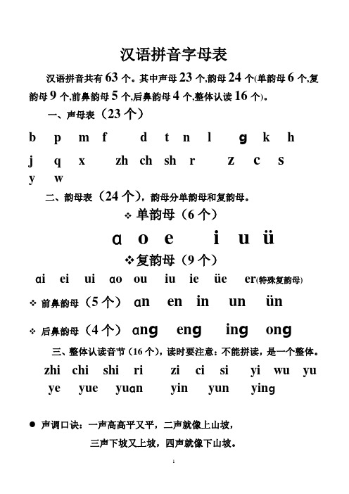 汉语拼音字母表