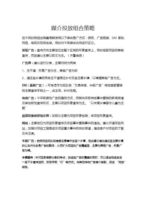 媒介投放组合策略