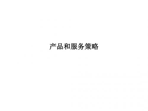 产品和服务策略
