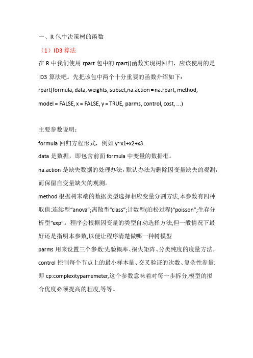 R中决策树的实现