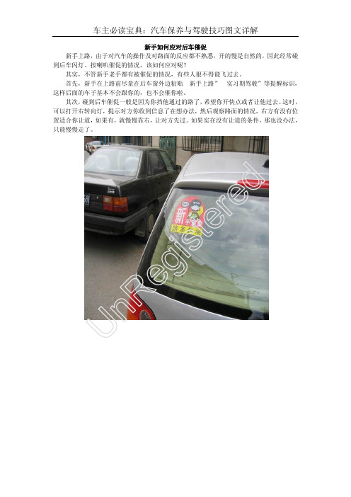 新手如何应对后车催促
