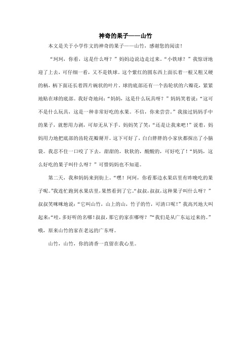神奇的果子——山竹_小学作文