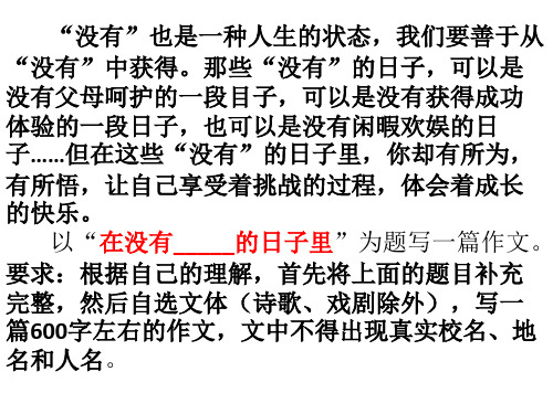 作文 2     在没有_____的日子里