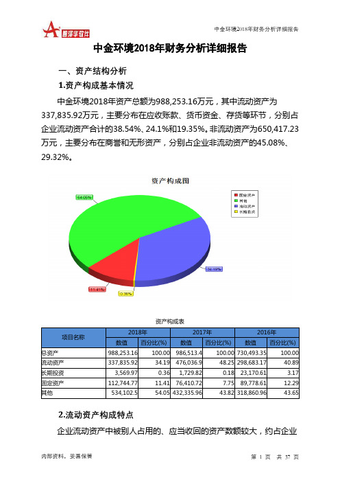 中金环境2018年财务分析详细报告-智泽华