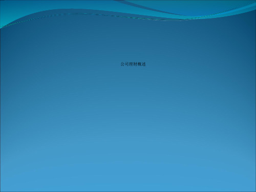 公司理财概述