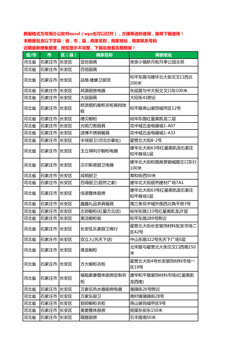 2020新版河北省石家庄市长安区厨卫电器工商企业公司商家名录名单联系电话号码地址大全180家