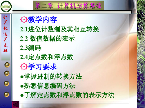计微 教学内容 型 计 进位计数制及其相互转换 基