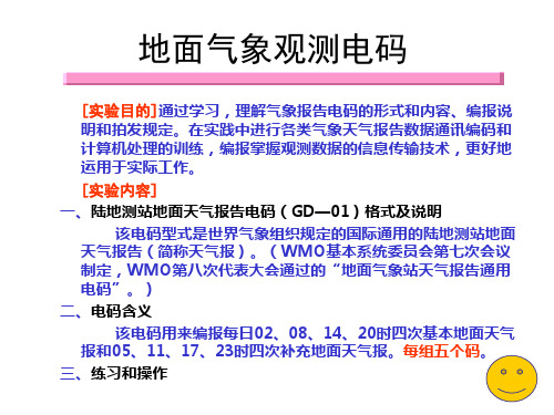 地面气象观测电码