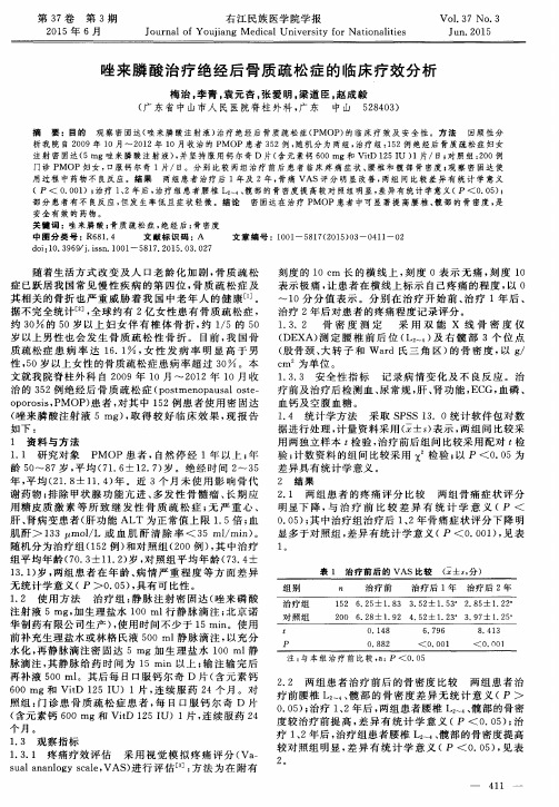 唑来膦酸治疗绝经后骨质疏松症的临床疗效分析