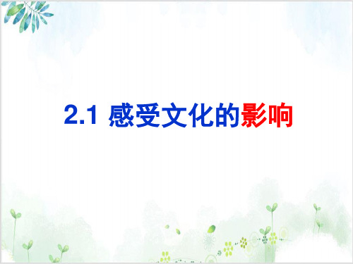 人教版高中政治必修三感受文化的影响-PPT精美课件