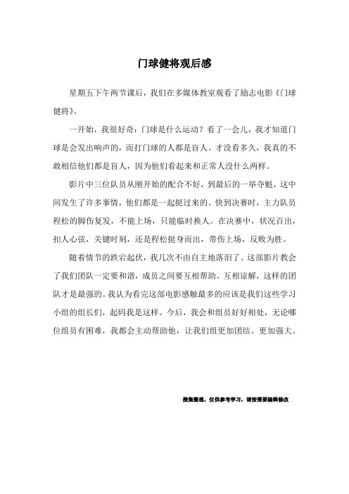 门球健将观后感