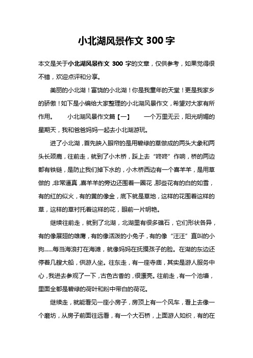 小北湖风景作文300字