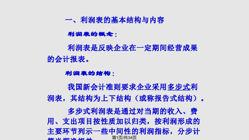 利润表阅读与分析PPT课件