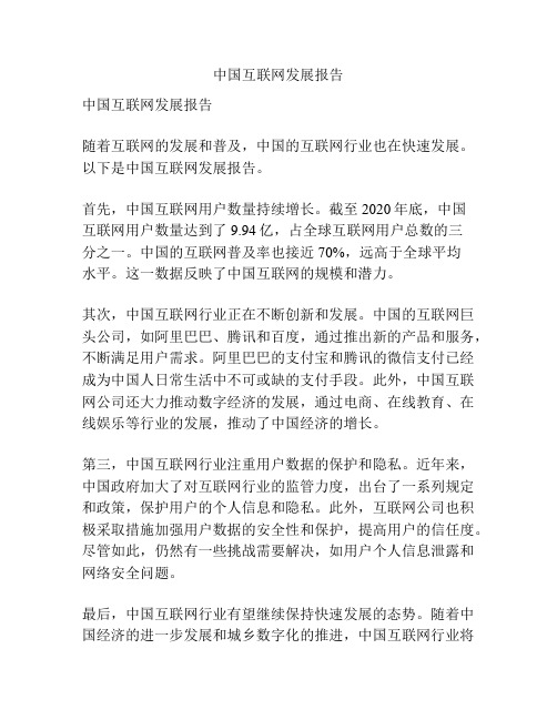 中国互联网发展报告