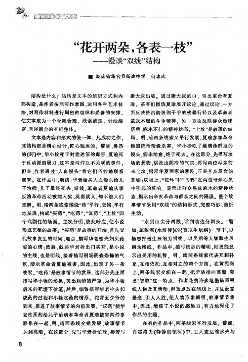 “花开两朵,各表一枝”——漫谈“双线”结构