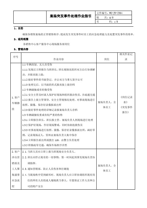 物业公司案场突发事件处理作业指引