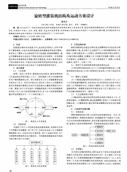 旋转型灌装机结构及运动方案设计