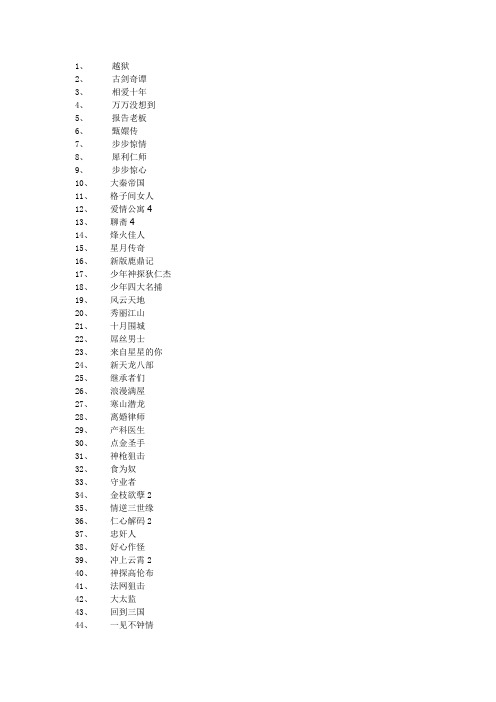 电视剧推荐