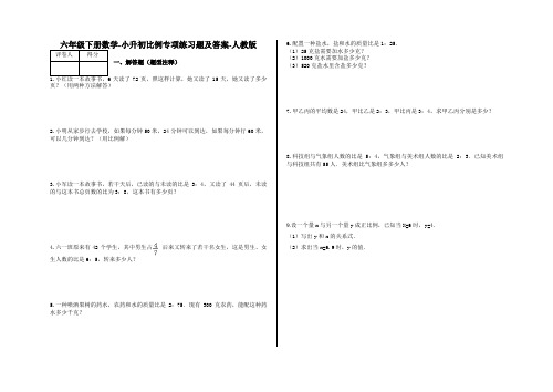 六年级下册数学-小升初比例专项练习题及答案-a0-人教版