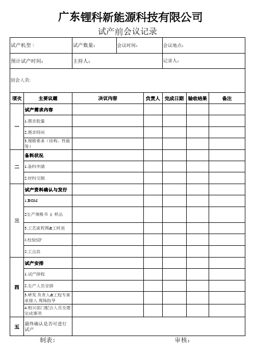 试产前会议记录