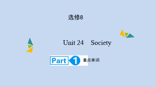高考英语(北师大版)大一轮复习课件：选修8Unit24 SocietyPart1