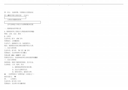 2018年七年级历史((上册))知识结构图思维导图